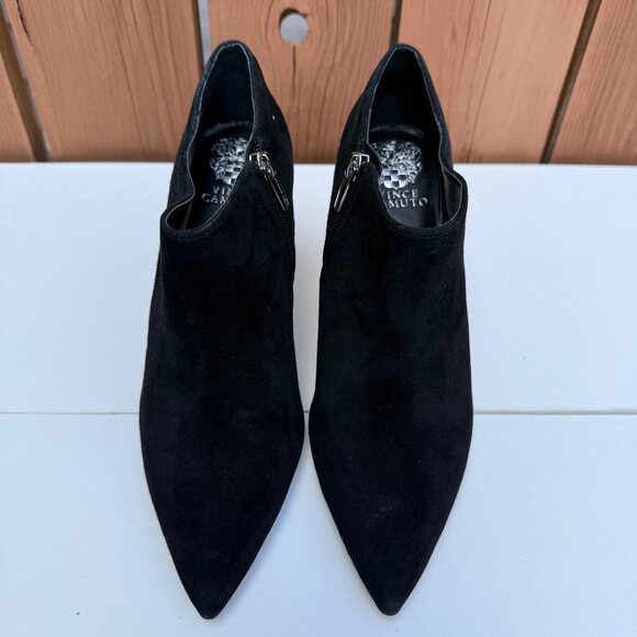 Vince Camuto Womens Black Suede Booties Size 9.5M With Zipper Closure - Picture 2 of 10